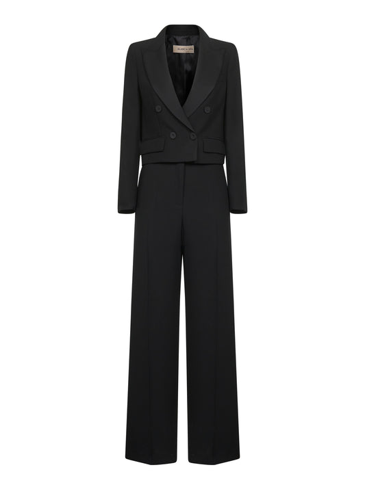 Onyx crepe tuxedo suit
