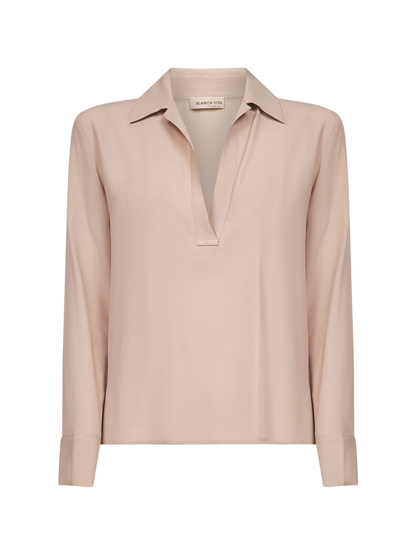 Blusa Toles in misto seta beige