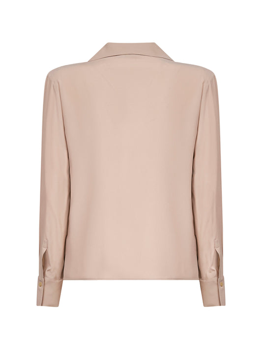 Blusa Toles in misto seta beige
