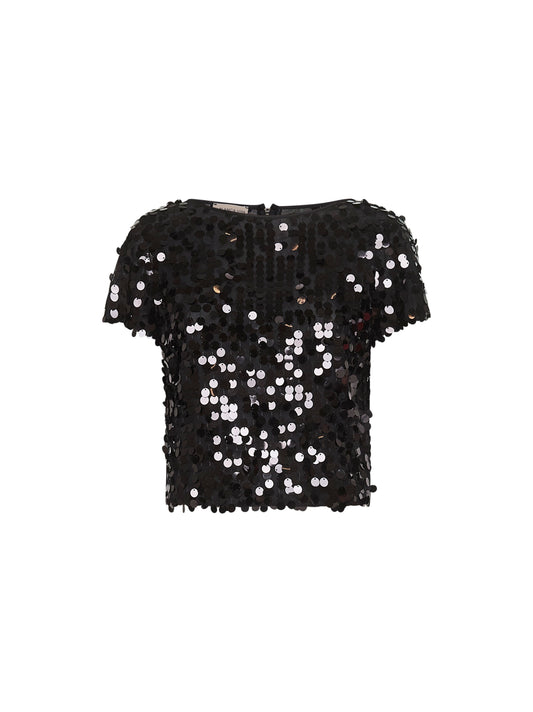 Onyx sequins Tuvin cropped top
