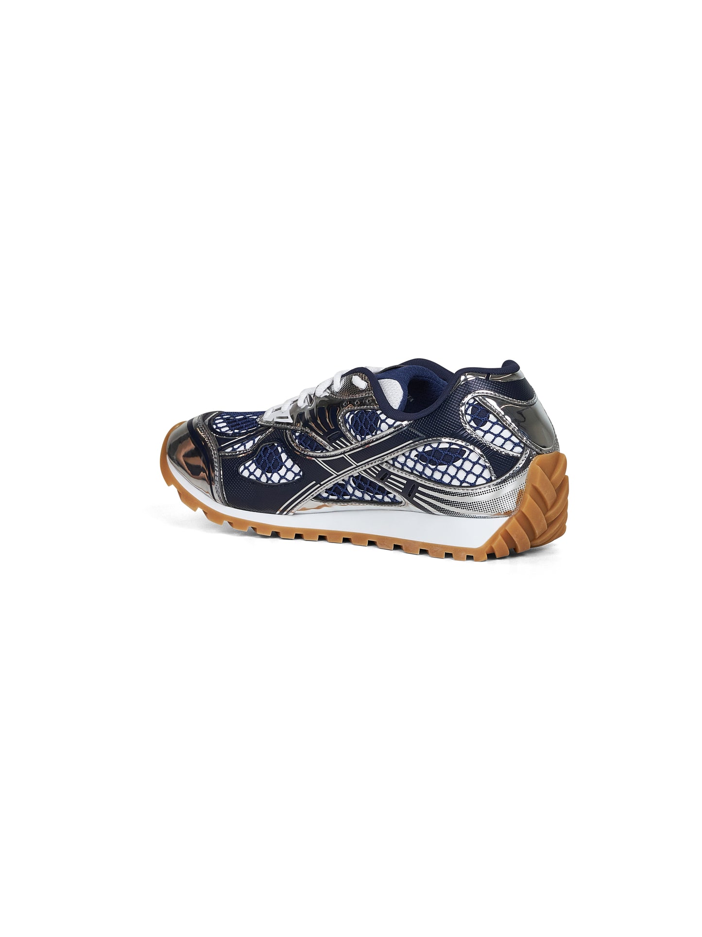 Blue and silver technical fabric and mesh Orbit sneakers