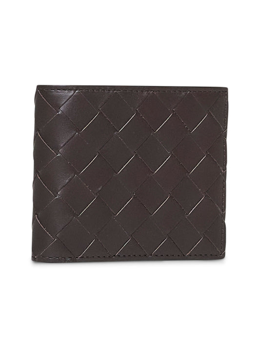 Brown Bi-Fold Intrecciato wallet