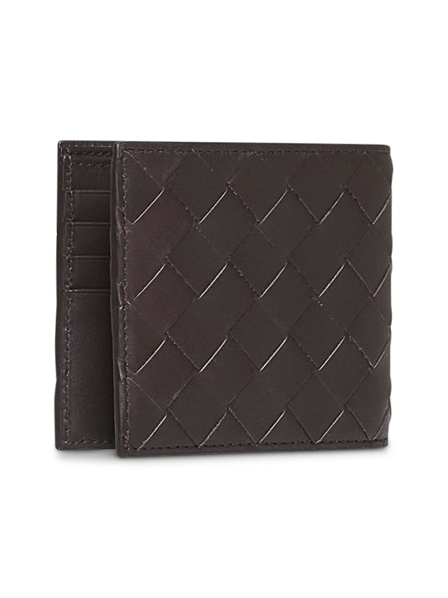 Brown Bi-Fold Intrecciato wallet