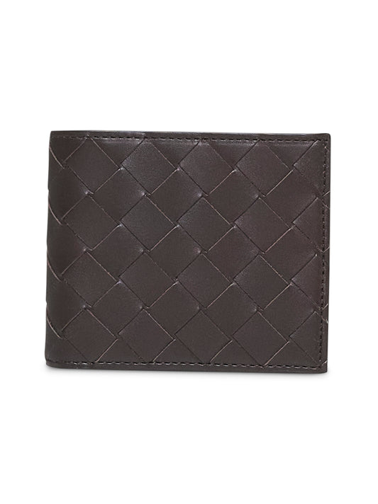 Brown Bi-Fold Intrecciato wallet