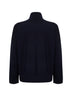 Maglia a collo alto in lana blu con ricamo