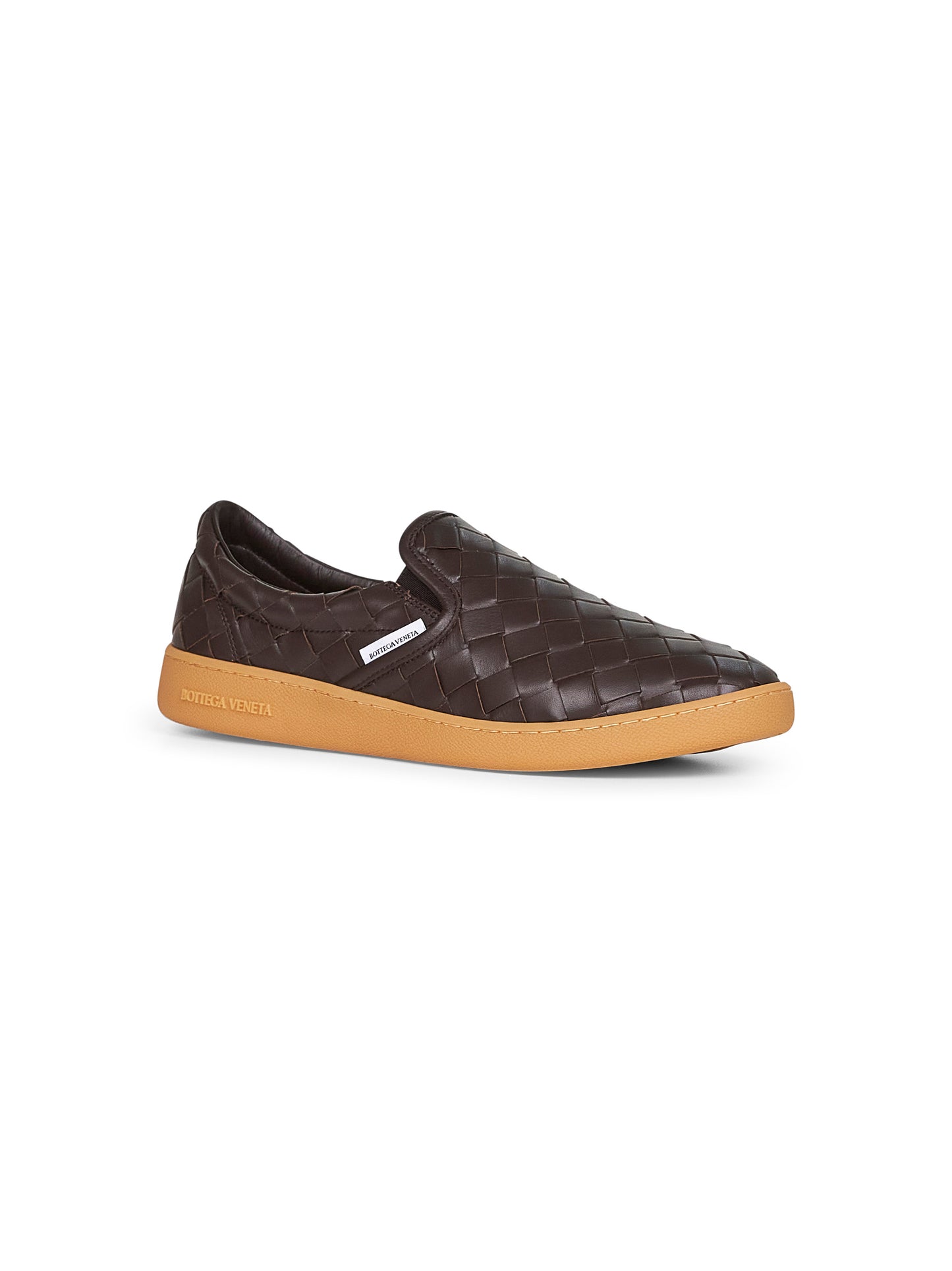 Brown Intrecciato leather Sawyer sneakers