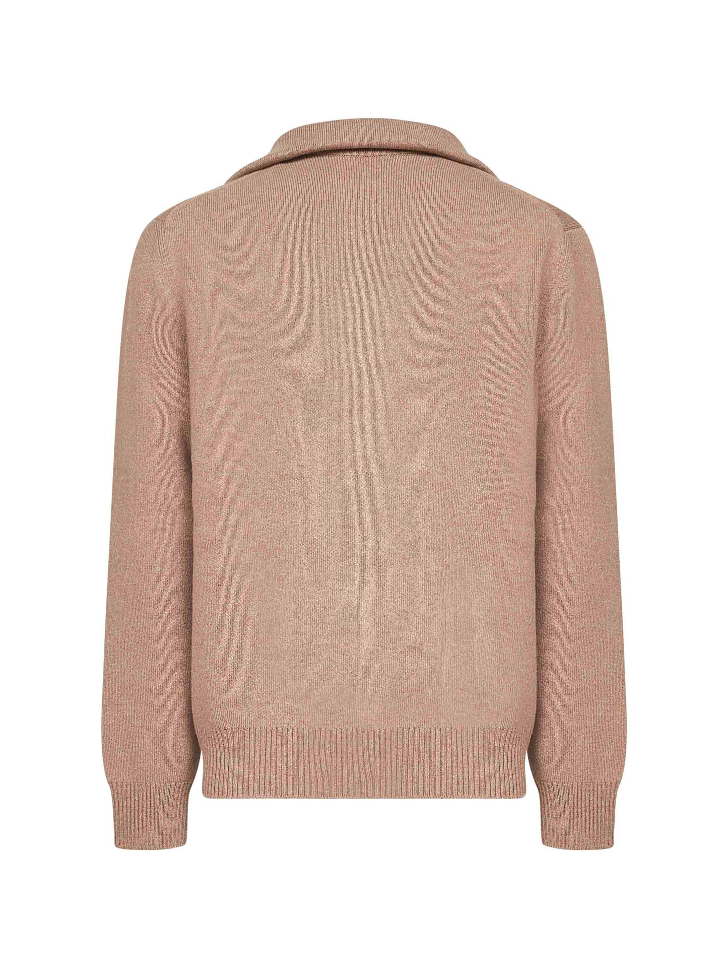 Beige compact wool cardigan