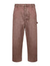 Brown washed denim cargo jeans