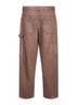 Brown washed denim cargo jeans
