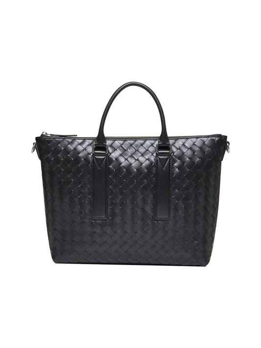 Black Intrecciato Soft Briefcase