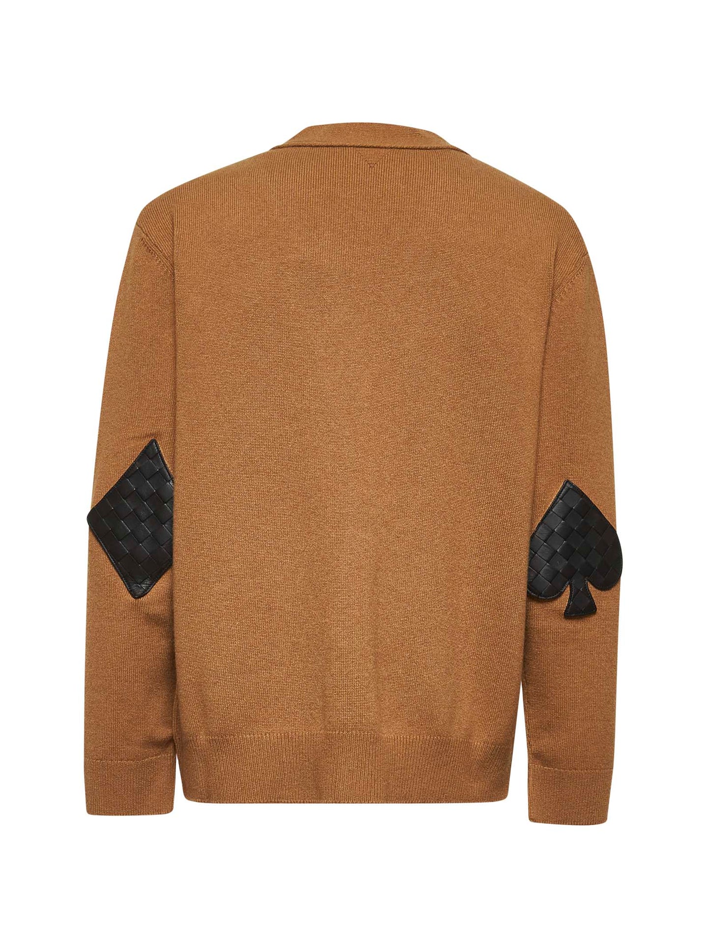 Brown Intrecciato patches cardigan