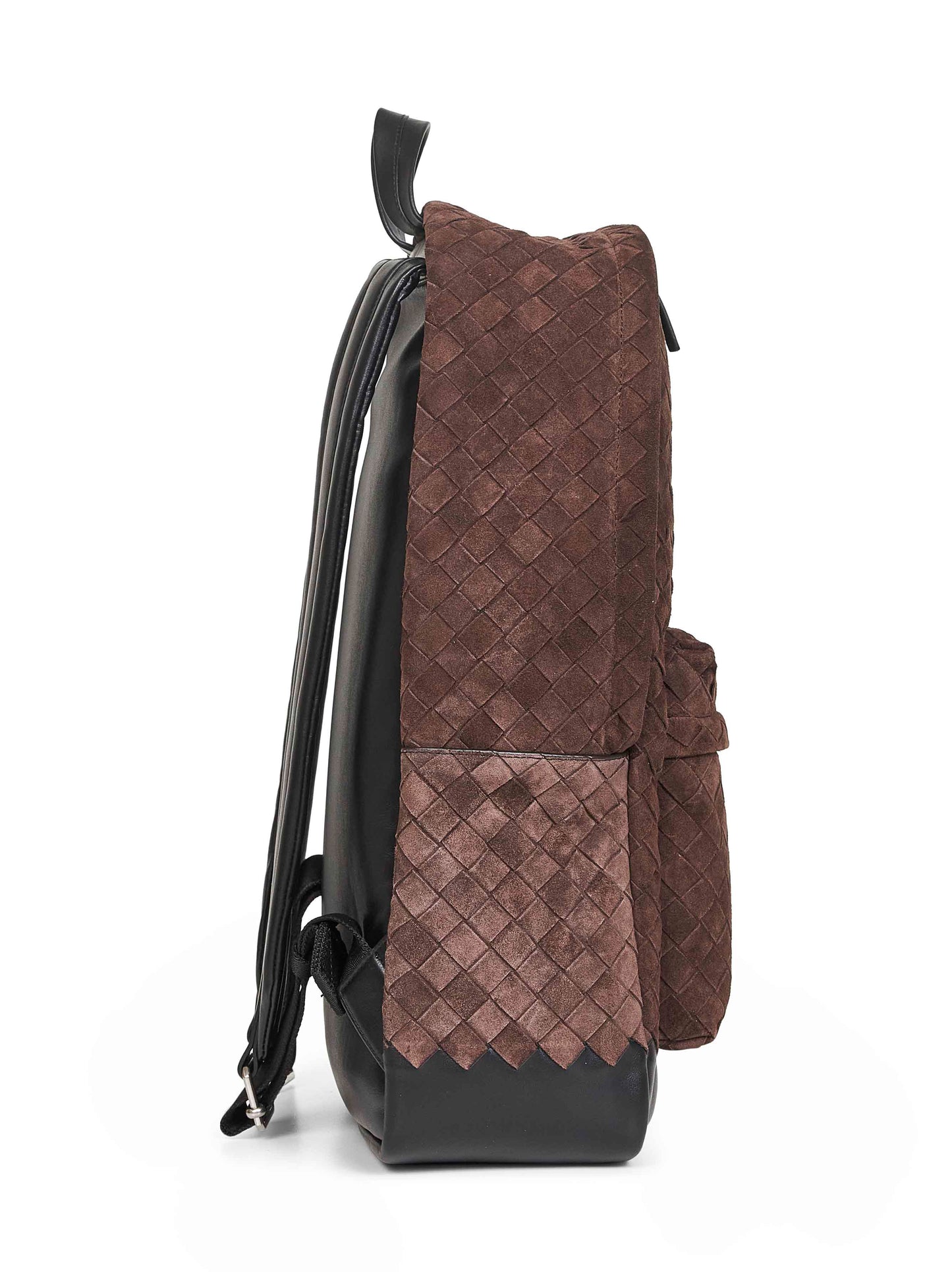 Brown Intrecciato suede backpack