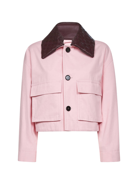 Pink cotton short twill jacket