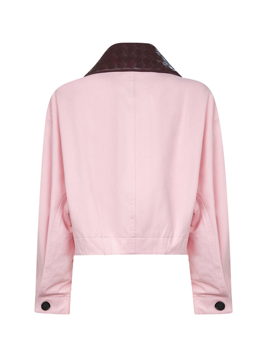 Pink cotton short twill jacket