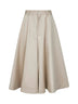 Beige cotton and silk twill culottes