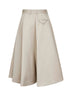 Beige cotton and silk twill culottes