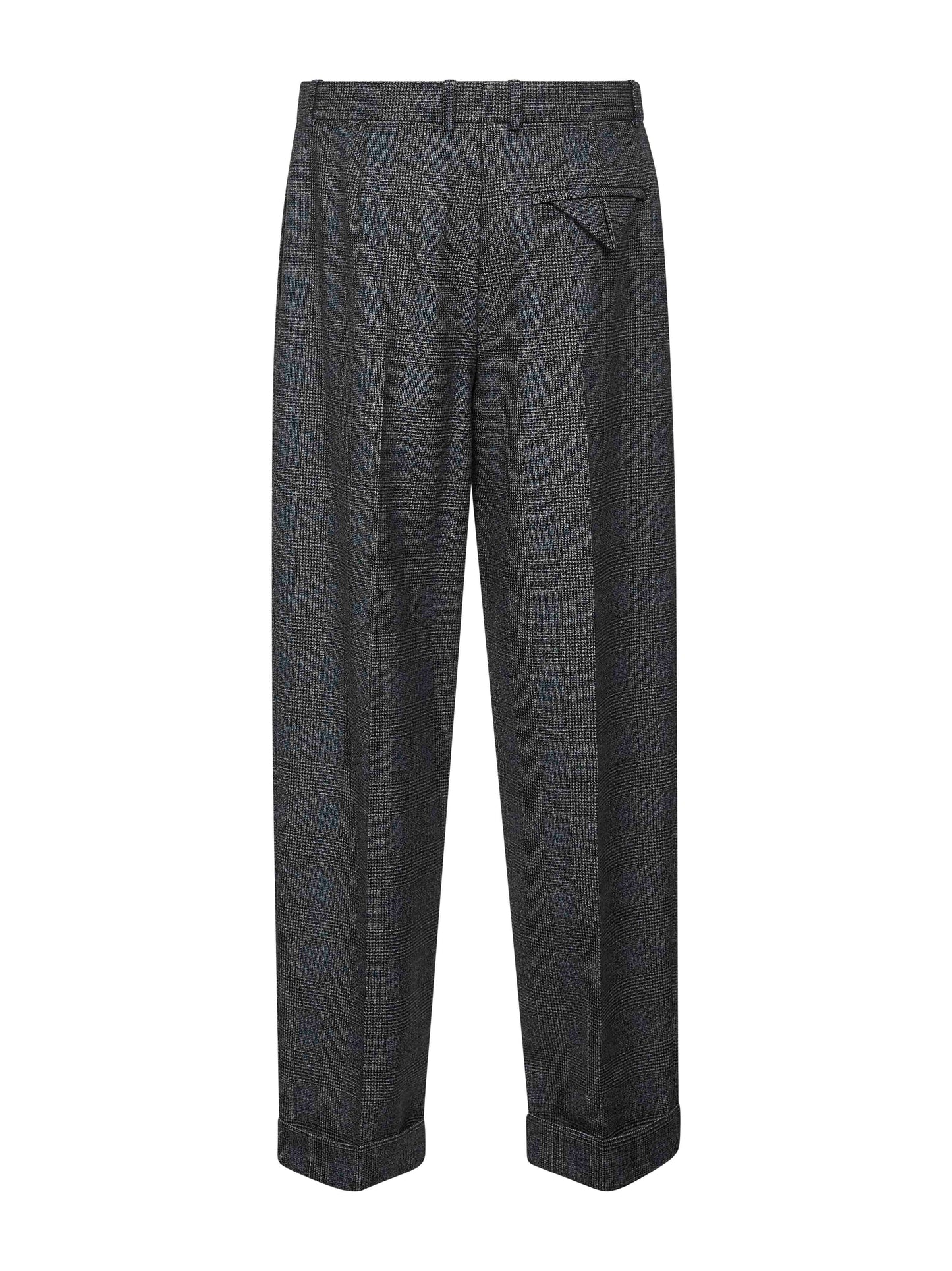 Pantaloni in lana principe di Galles grigia