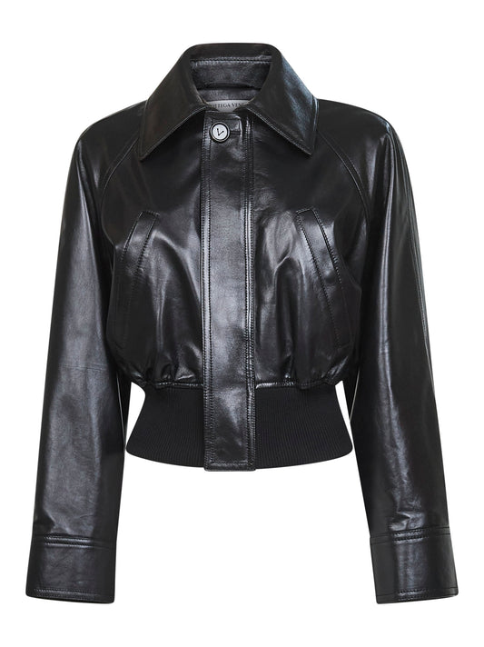 Giacca in nappa liscia leggera nera