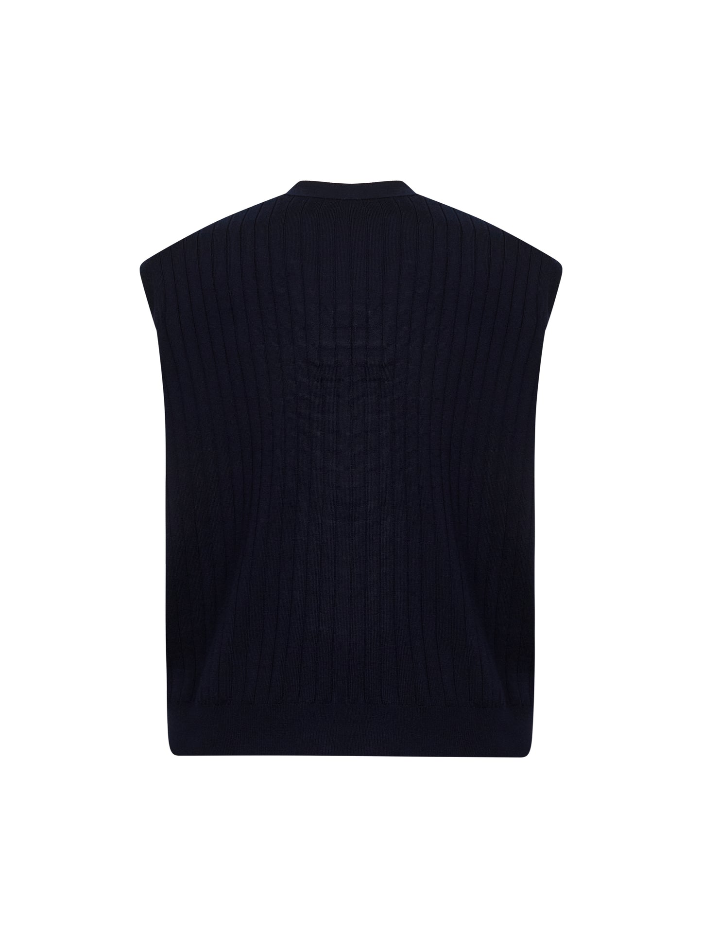 Gilet stile cardigan in maglia a coste piatte blu