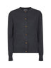 Cardigan in maglia a coste piatte grigia