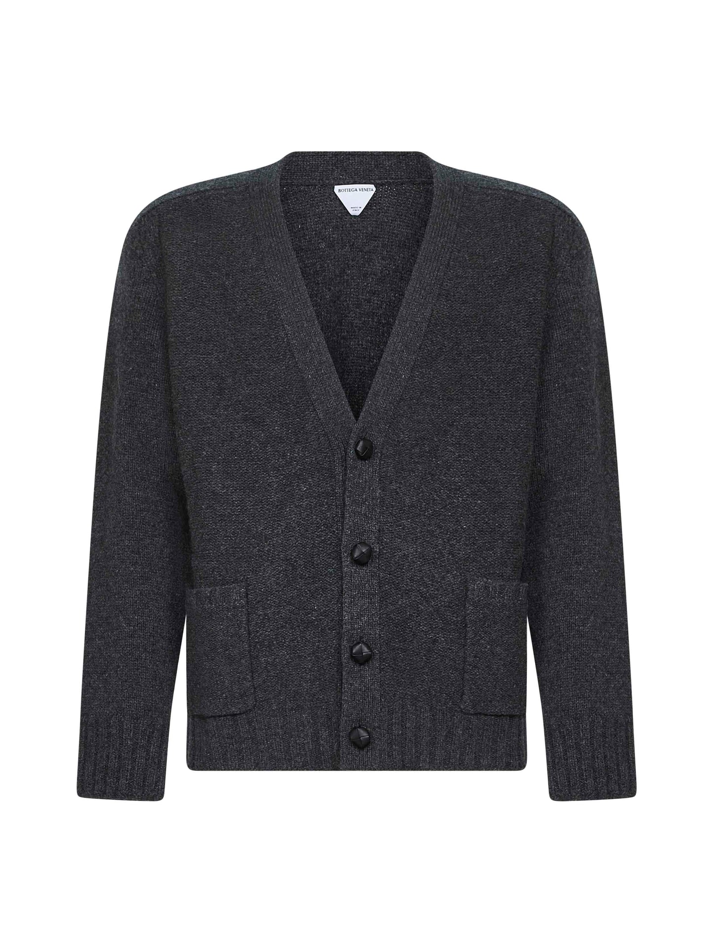 Grey fine merino wool cardigan