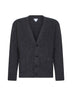 Grey fine merino wool cardigan