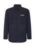 Blue matte technical cotton quilted overshirt