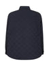 Blue matte technical cotton quilted overshirt