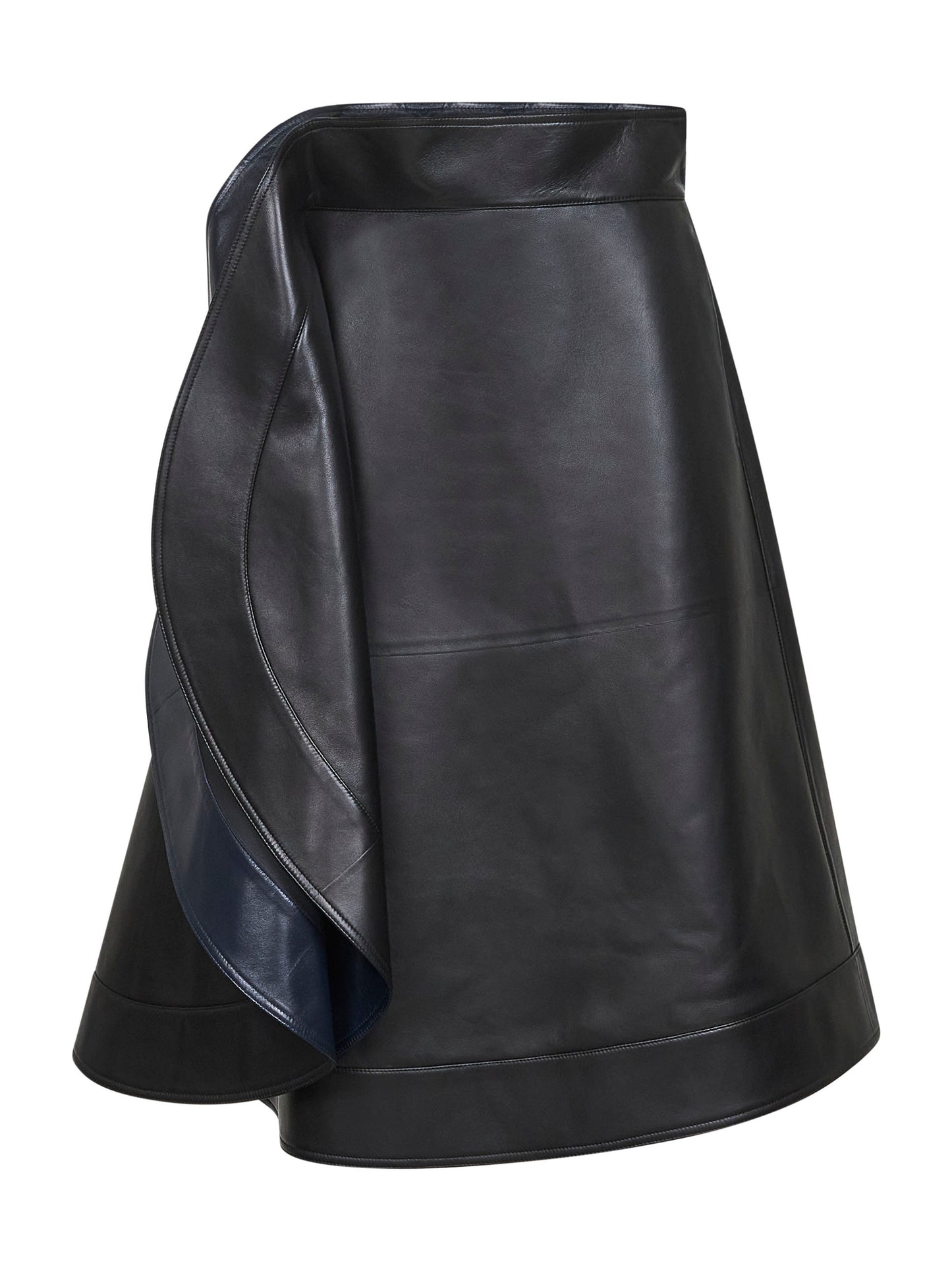 Gonna a trapezio in nappa nera