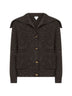 Cardigan in lana a coste inglesi marrone
