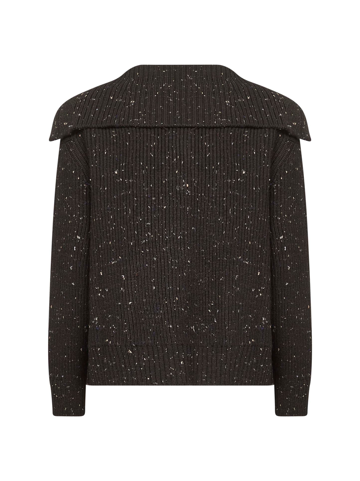 Cardigan in lana a coste inglesi marrone
