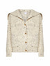 Cardigan in lana a coste inglesi avorio