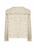 Cardigan in lana a coste inglesi avorio