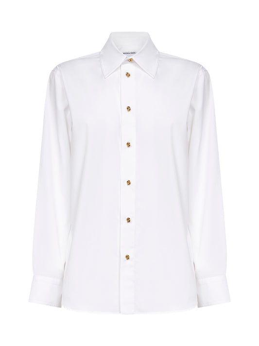 Camicia in popeline di cotone bianco