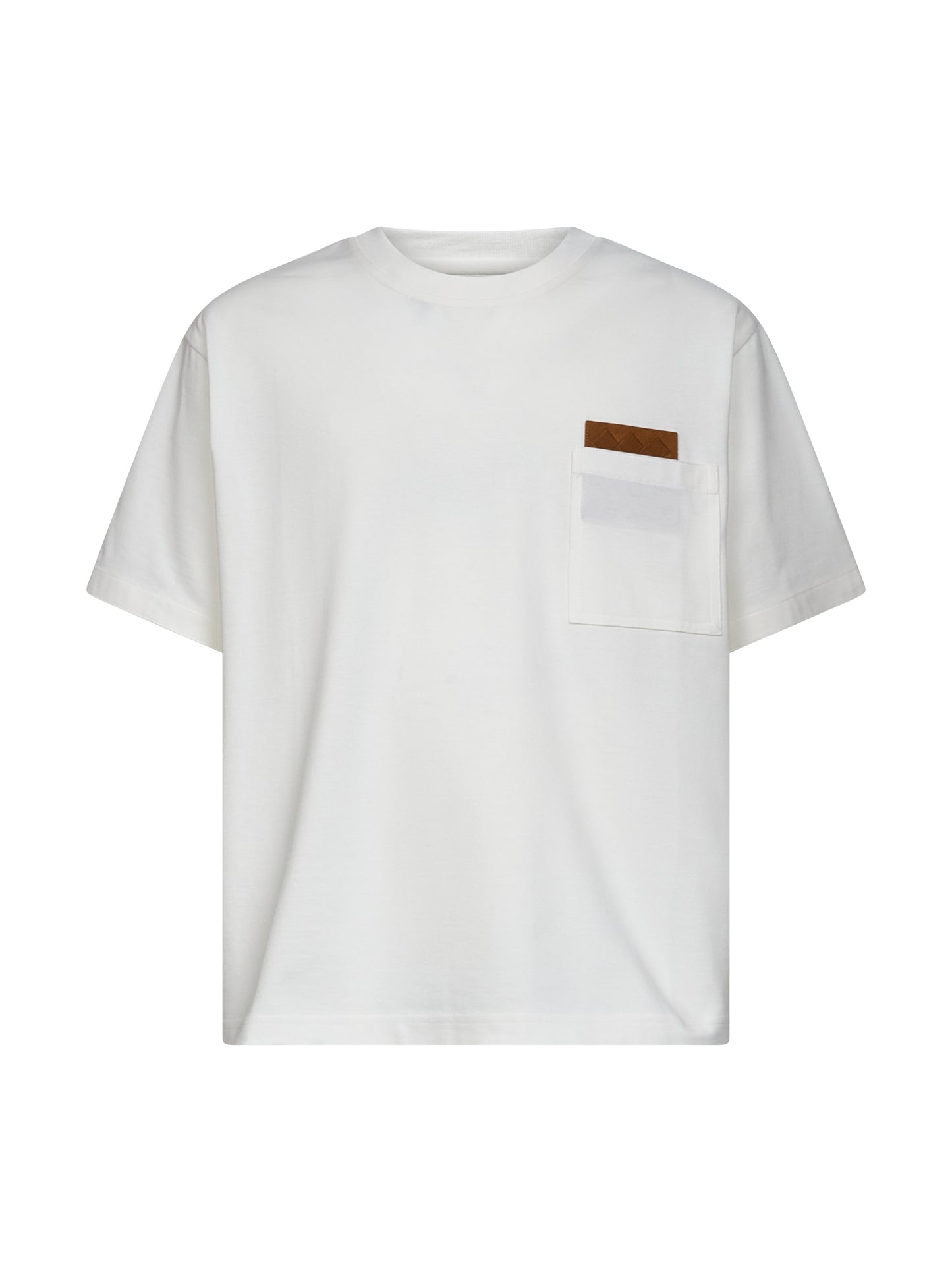 Chalk Pima cotton jersey crewneck T-Shirt<BR/>