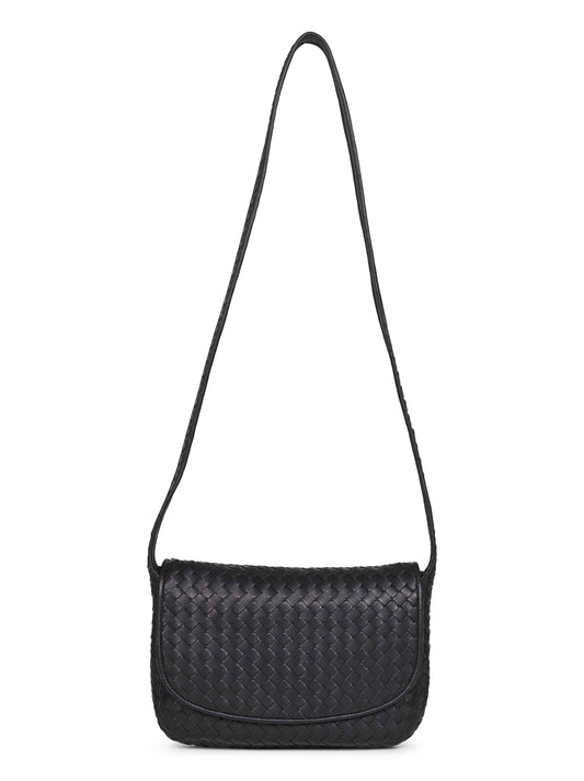 Black Veneto Flap Messenger bag