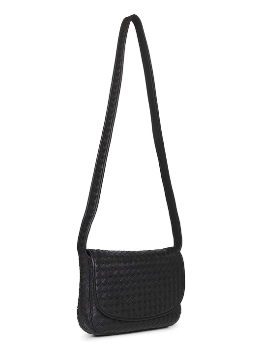 Black Veneto Flap Messenger bag