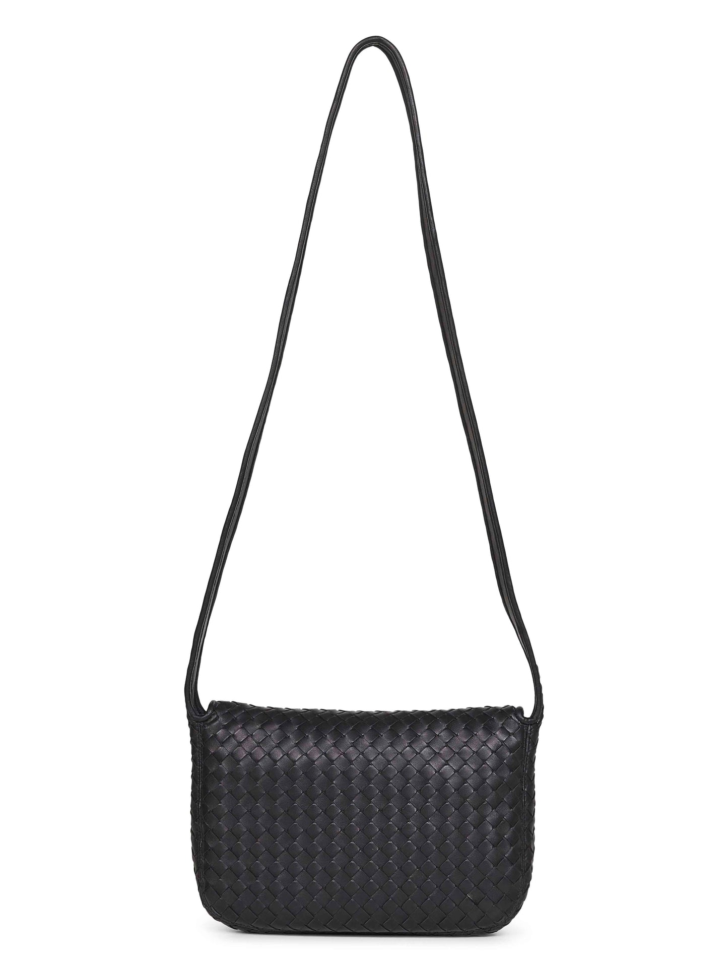Black Veneto Flap Messenger bag