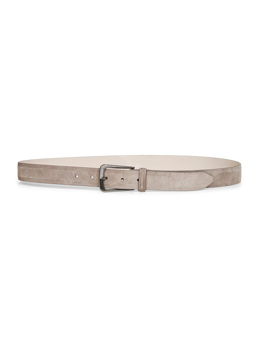 Gray suede Shimmering Buckle belt