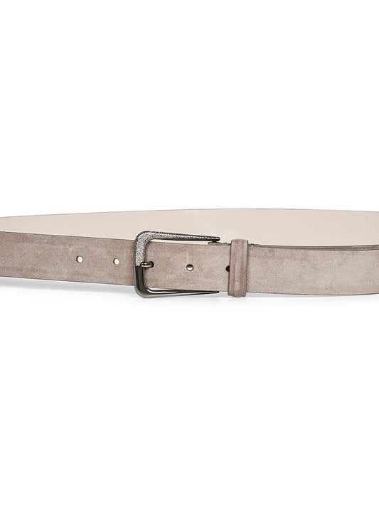 Gray suede Shimmering Buckle belt