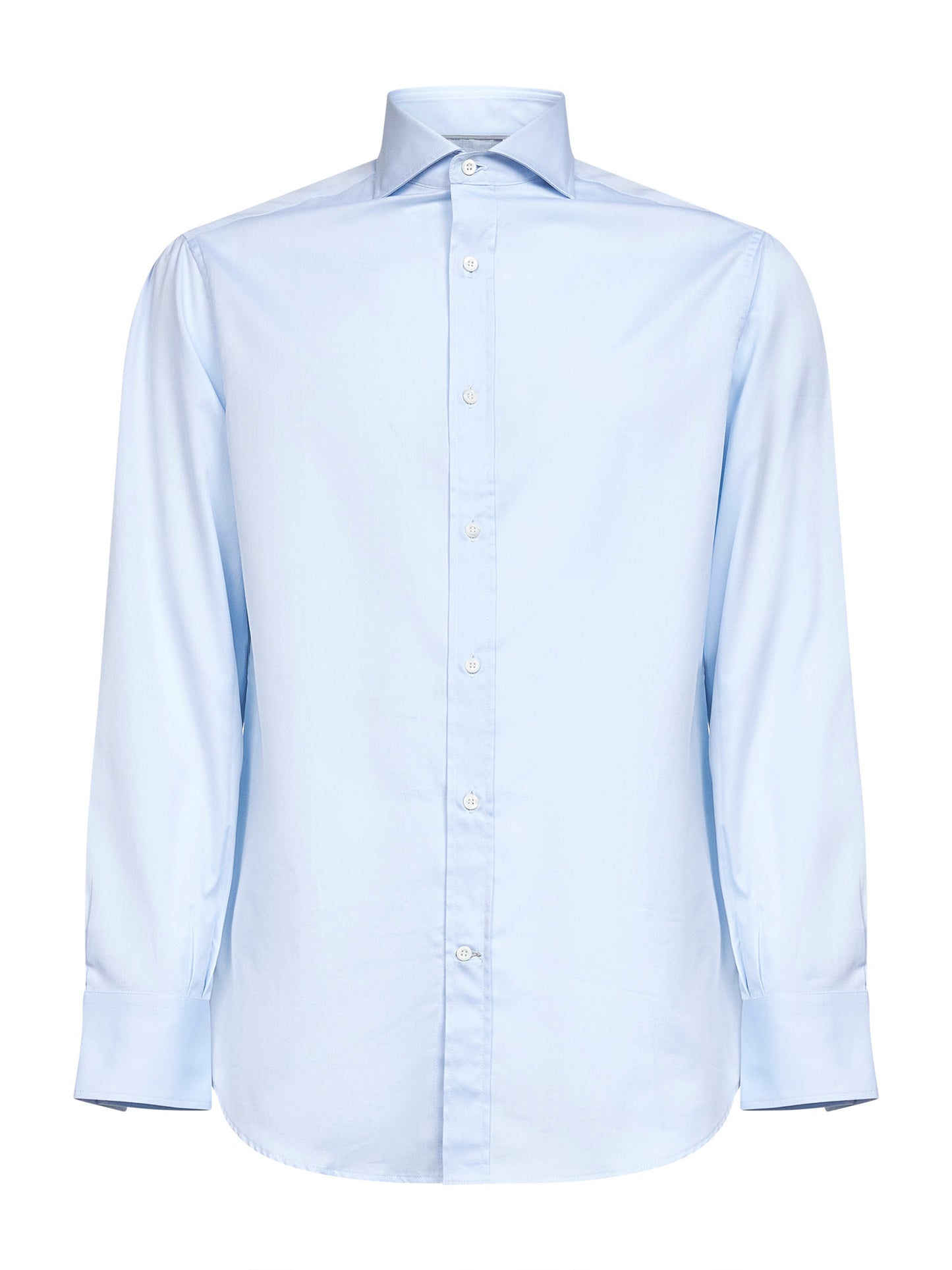 Camicia basic fit in cotone celeste