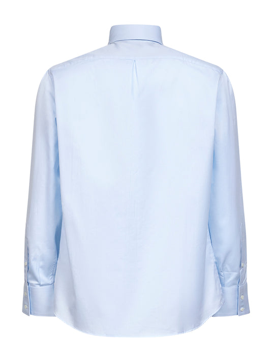 Camicia basic fit in cotone celeste
