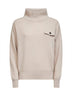 Maglia in cashmere beige con ricamo in monile