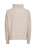 Maglia in cashmere beige con ricamo in monile