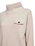 Maglia in cashmere beige con ricamo in monile