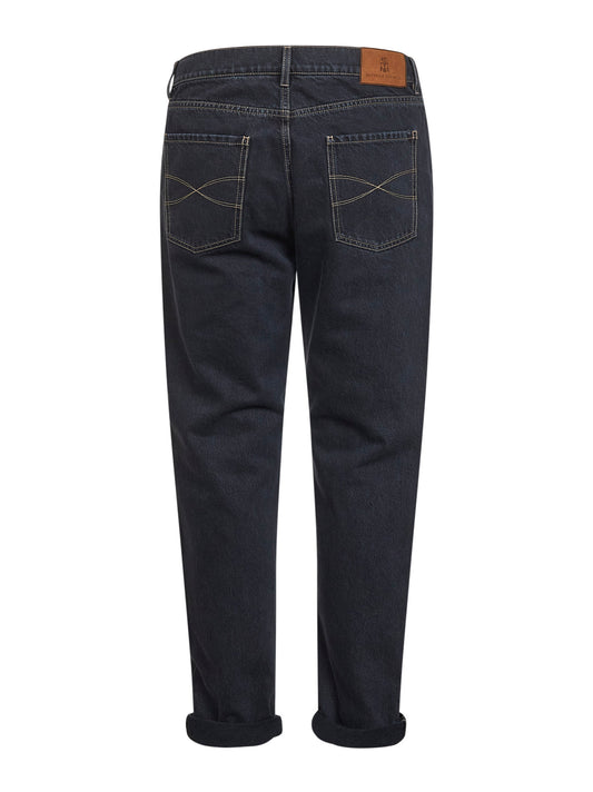 Blue cotton denim iconic fit jeans