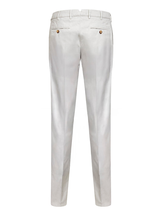 Beige American Pima gabardine italian-fit trousers