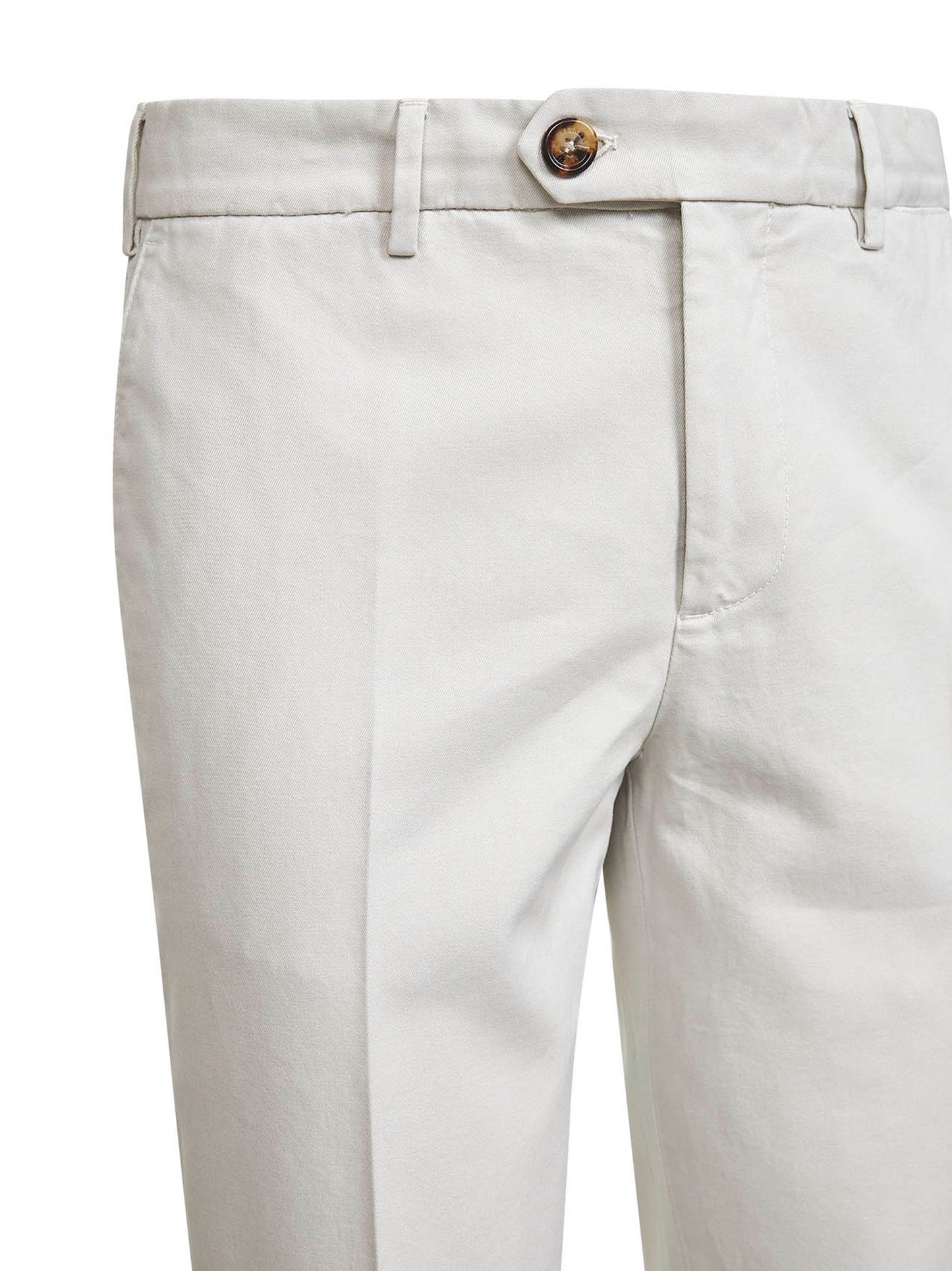 Beige American Pima gabardine italian-fit trousers