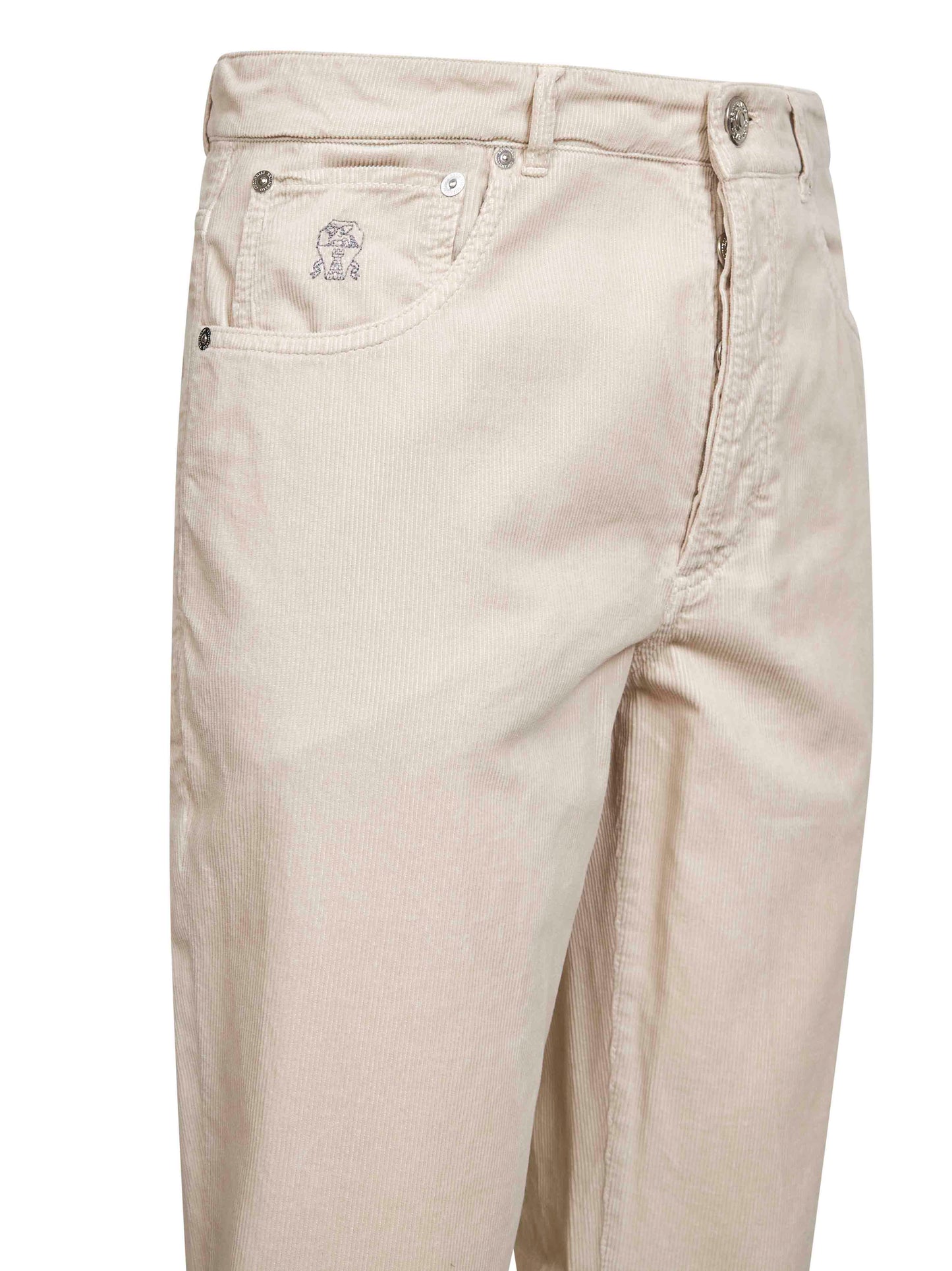 Beige corduroy italian fit trousers