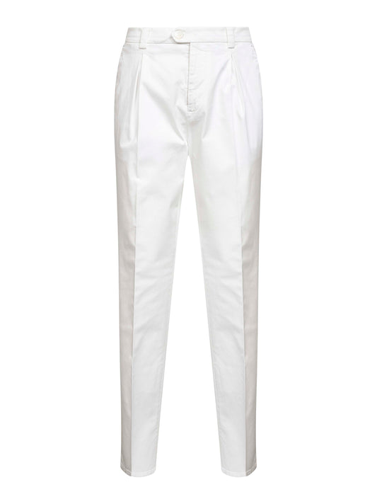 White American Pima gabardine trousers
